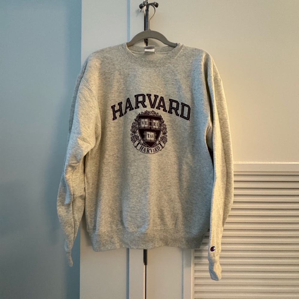 Champion Gray Harvard Crewneck Sweater